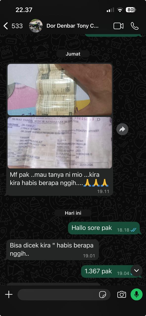 Bukti Chat Pelanggan Puas